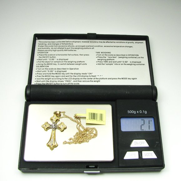 14K Gold Cross Necklace - Picture 6 of 8